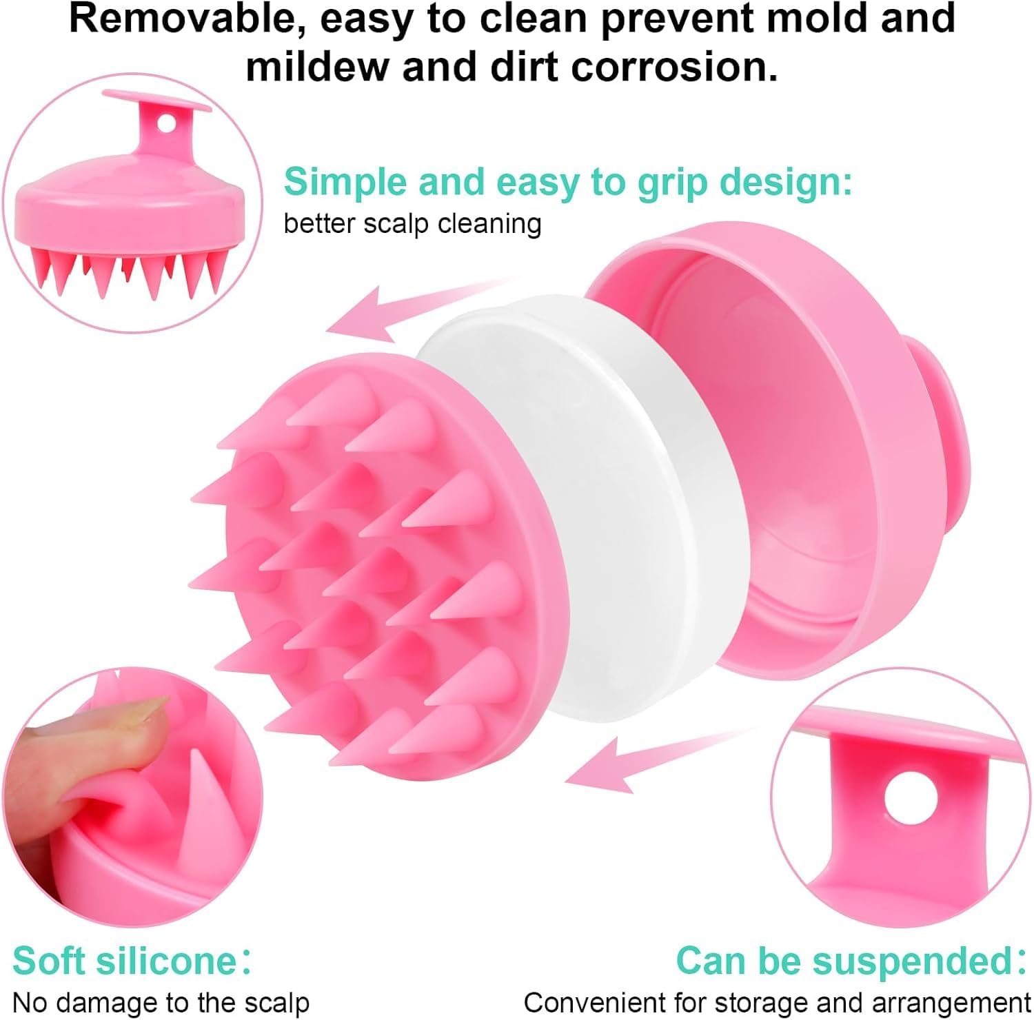 FIGMENT Soft Silicone Bath Body Brush For Men and Women, Back Scrubber, Deep Nourishing Cleansing, Exfoliation, Dirt Removal, BPA-Free, Lather Boosting Bristle, No-Slip Grip, Multicolor (Combo, 3 Pcs) - Image 8 thumbnail