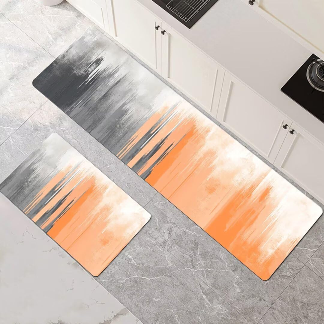 Tapis cuisine antidérapants lavables et tapis de cuisine devant évier séchage rapide gris