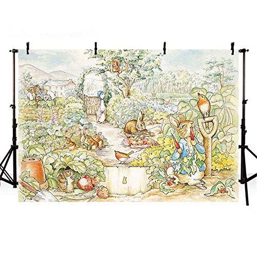 VV Photography Backdrop 7x5ft Peter Rabbit Backdrop for Kids Birthday Party Cartoon Children Photography Background Cloth Customized…