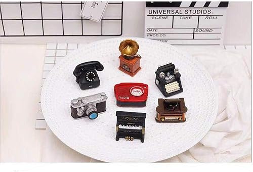 Miniatura 8 de 7 figuras creativas retro europeas de resina para el hogar, cafetería, bar, ventana, decoración (incluye teléfonos, máquina de escribir, cámara,