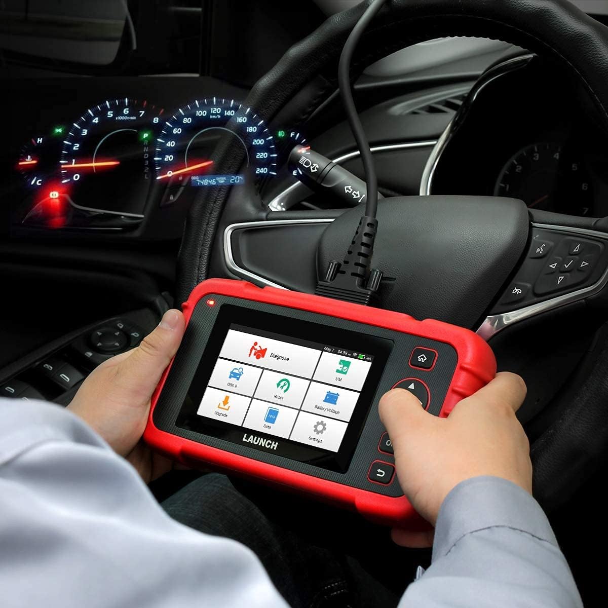 LAUNCH CRP129X Escáner OBD2 Lector de Códigos Diagnosis Profesional con AutoVIN para Motor Transmisión ABS SRS Airbag EPB SAS TPMS y Aceleración con Updates por Wi-Fi