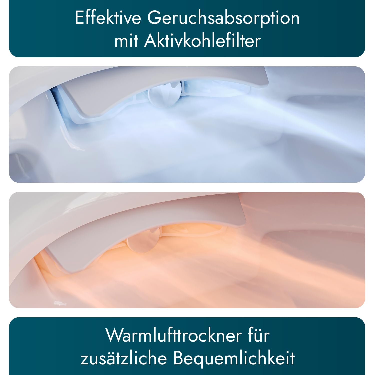 Bernstein Dusch-WC Premium 1102 Weiß - Smarte Technologie für Körperpflege und Hygiene, Fernbedienung, Sitzheizung, LED-Nachtlicht