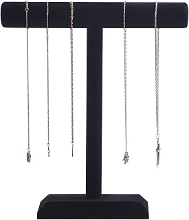 Pangkeep 13.8" Black Velvet Necklace Holder Stand - Stable T-Bar Jewelry Display for Selling & Photography