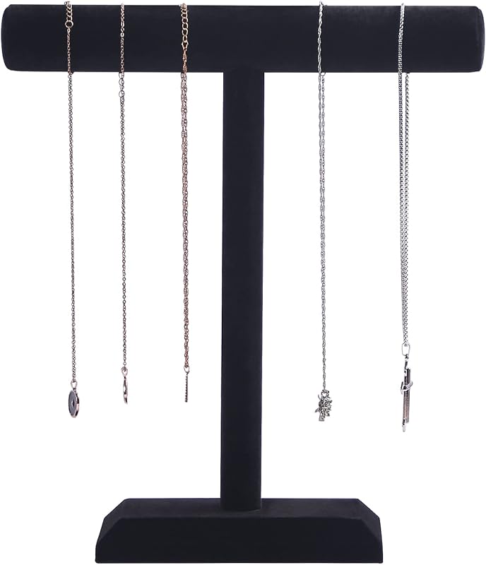 Pangkeep Necklace Holder,Black Velvet Jewelry Display Stand for Selling,13.8 Inches Tall Jewelry Holder.