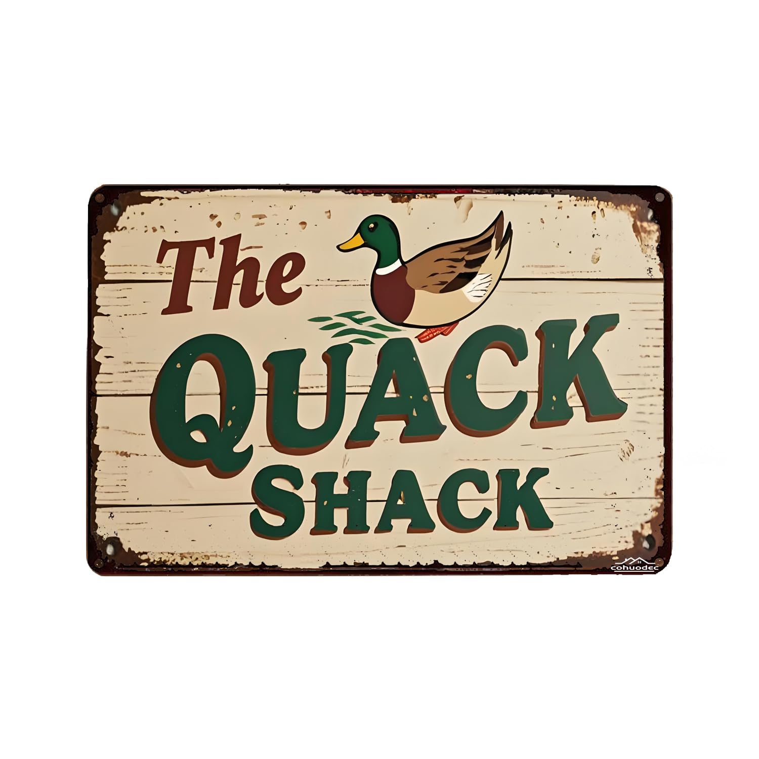 Targa Metallica Rustica The Quack Shack – Cartello Stradale Per Stagno, Pollaio, Pub O Casa – 40,6 X 10,2 Cm – Nero - 4