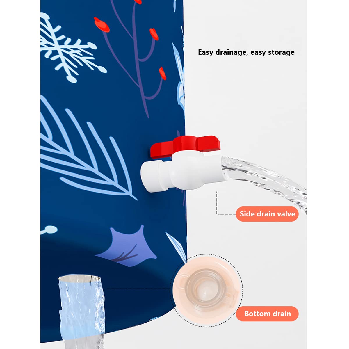 FAXIOAWA Bañera portátil, bañera Plegable Independiente con Espuma térmica Espesada para Mantener la Temperatura, bañera, baño, SPA, fácil de Instalar, 65 x 70 x 70 cm