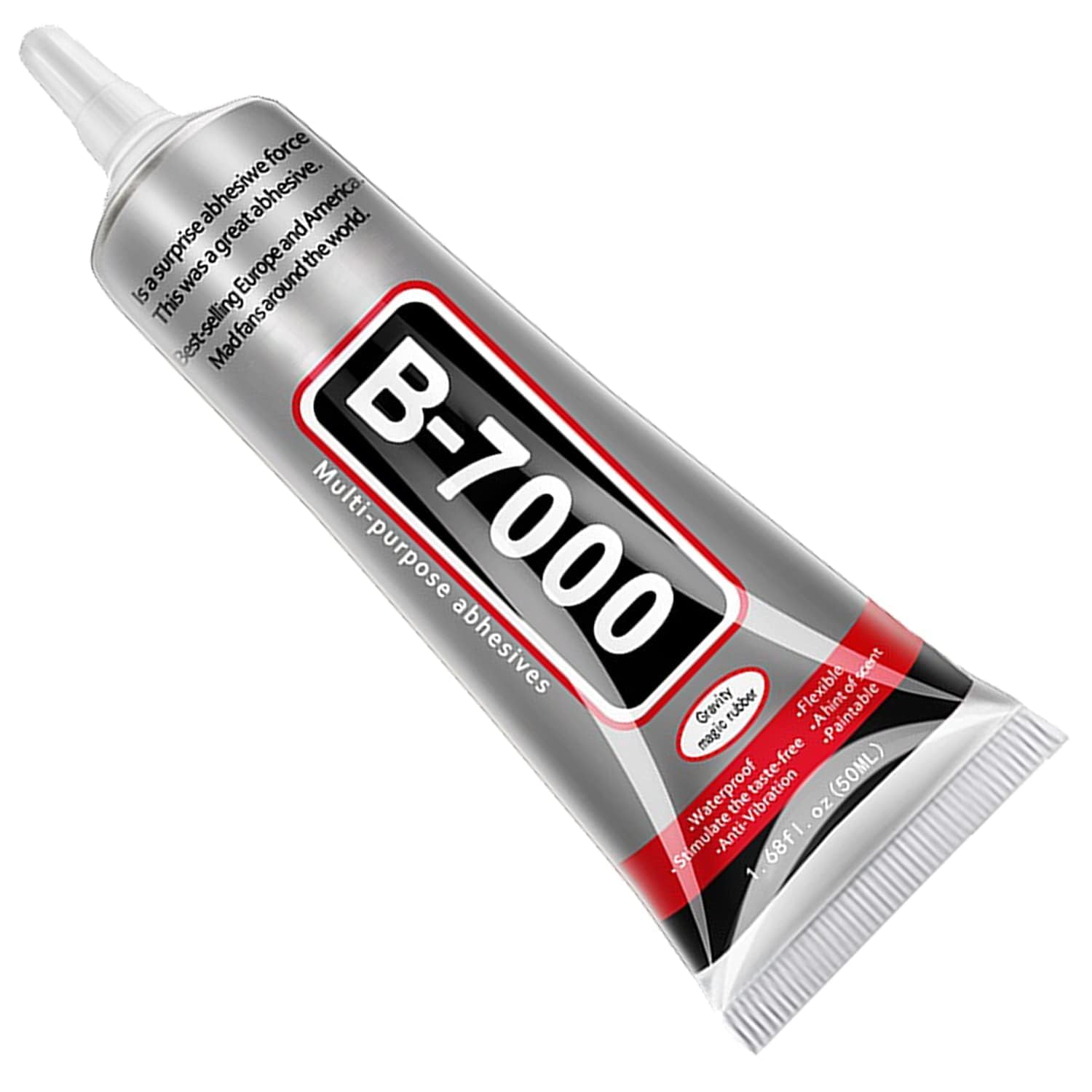 B7000 (50ML/1.68) fl.oz Multi-Purpose Glue - Strong Adhesive for Mobile Phones, Shoes, Jewelry, Clothes, Beads, Glass, Stones, Aari Work, Crafts, DIY Repairs - Bonds Fabric, Metal, Wood, and Plastic