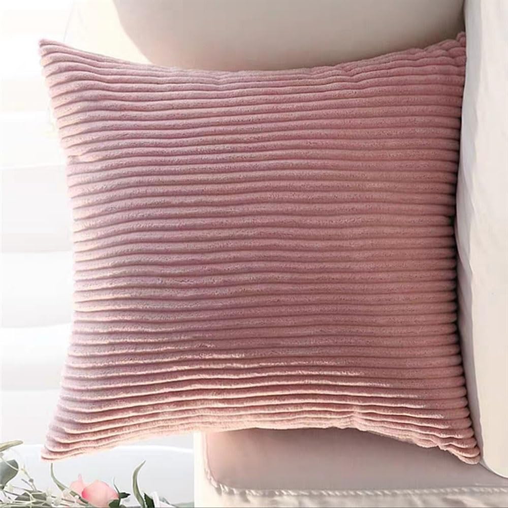 SWJ-swjssb Super King Size Pillow Cases 80x80 75x75 Cm,Square Extra Large Cushion Covers Soft Throw Pillow Cover With Zipper Corduroy Decorative Pillowcases For Sofa Couch(Peach,16x32 inch 1pc) โ image 1