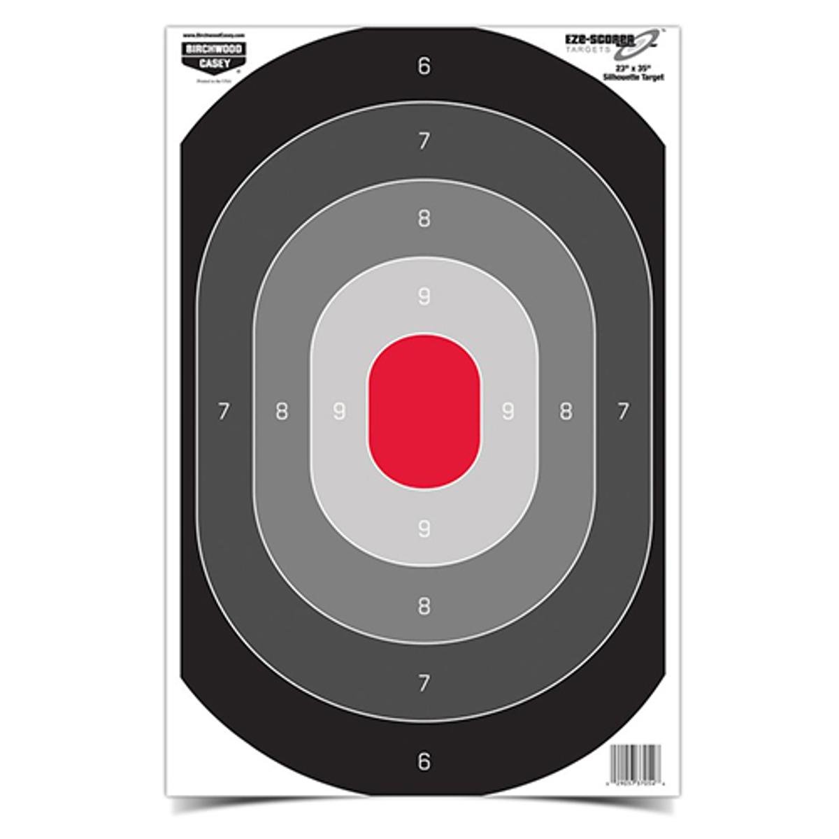Birchwood Casey 23" x 35" Eze-Scorer Silhouette Oval Shoot-Up Brilliant White Paper Targets for Indoor and Outdoor Use