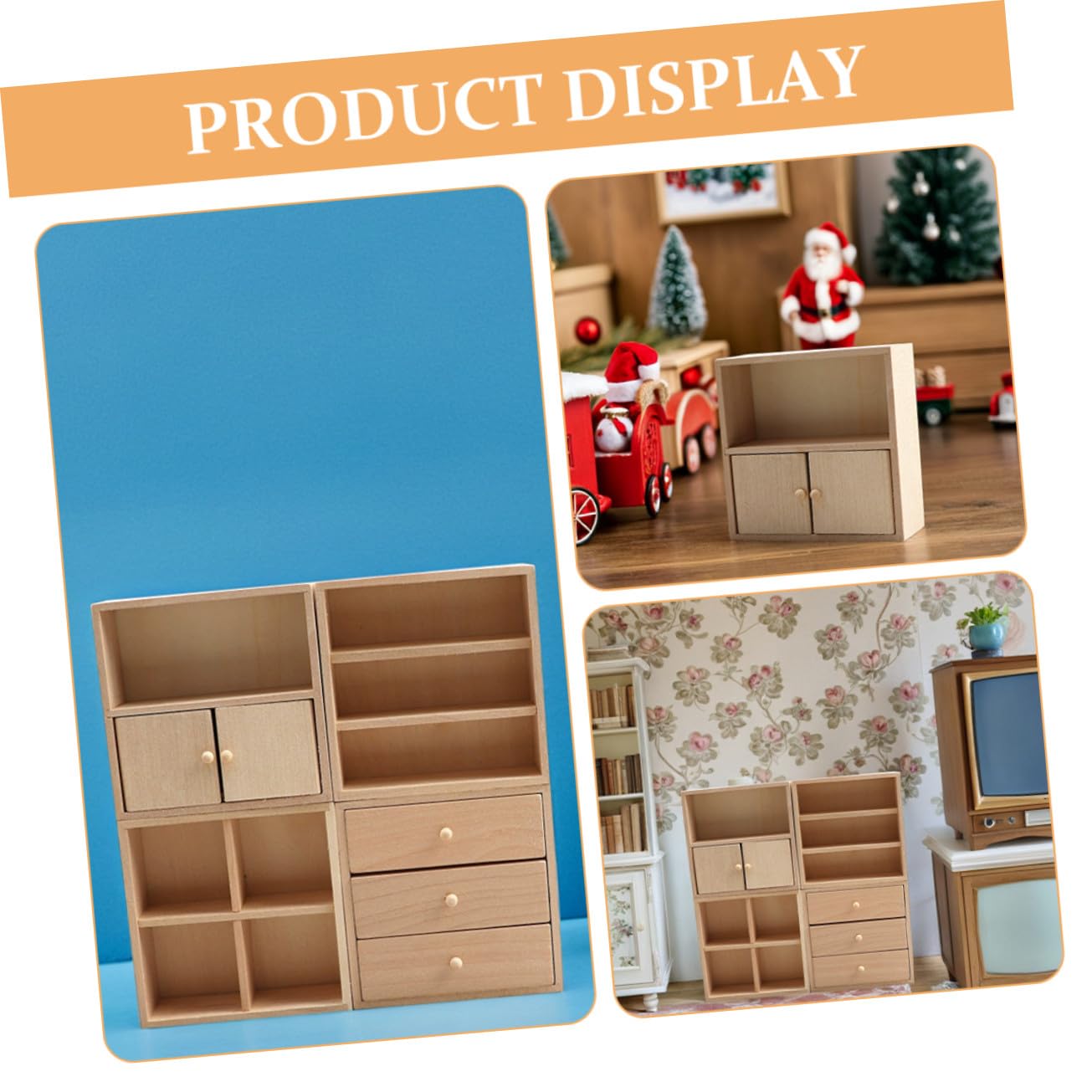 Muebles Miniatura para Casa de Muñecas, 4 Piezas de Madera DIY