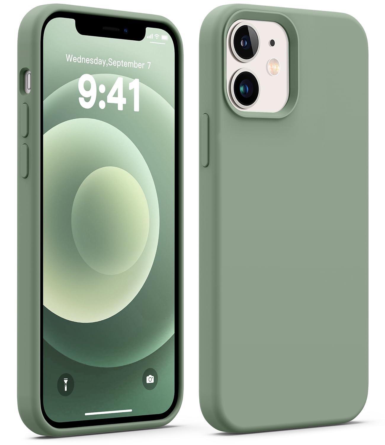 JELE Shockproof Designed for iPhone 12/12 Pro Case, Liquid Silicone Phone Case with [Soft Anti-Scratch Microfiber Lining] Military Grade Drop