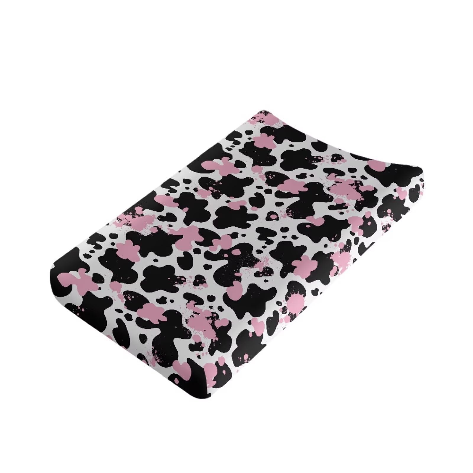 Hudotybom Changing Pad Cover Pink Cow Print Soft Stretchy Diaper Change Table Pad Cover for Girls Boys Breathable Nursery Changing Table Sheets Cover Breathable, & Washable Cover