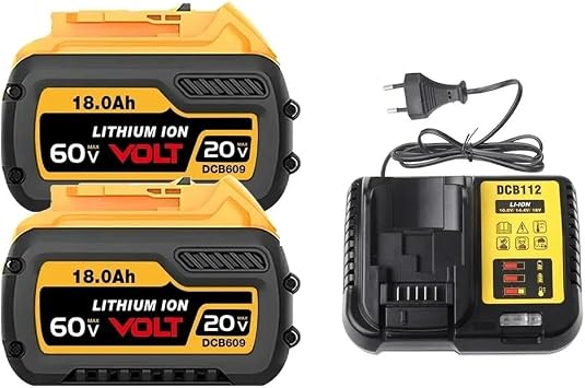18Ah 20V/60V Lithium Battery Compatible with DeWalt FLEXVOLT MAX DCB609/DCB606/DCB612 & DCD996/DCF885/DCS391 SeriesTools | High-Capacity 18000mAh Cordless Power Tool Battery60V-20V 18Ah X2 CX1