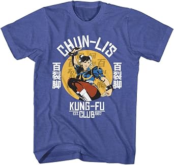 American Classics Street Fighter Chun-Lis Kung-Fu Club T Shirt Blue