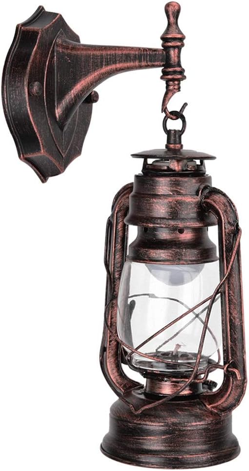 Rustic Wall Sconce,Premium Retro Industrial Metal Wall Sconce Light Fixture,111 240V Retro Style Sconce Light Antique Iron Wall Lamp Fixture for Cafe Bar Hallway(Red Bronze)