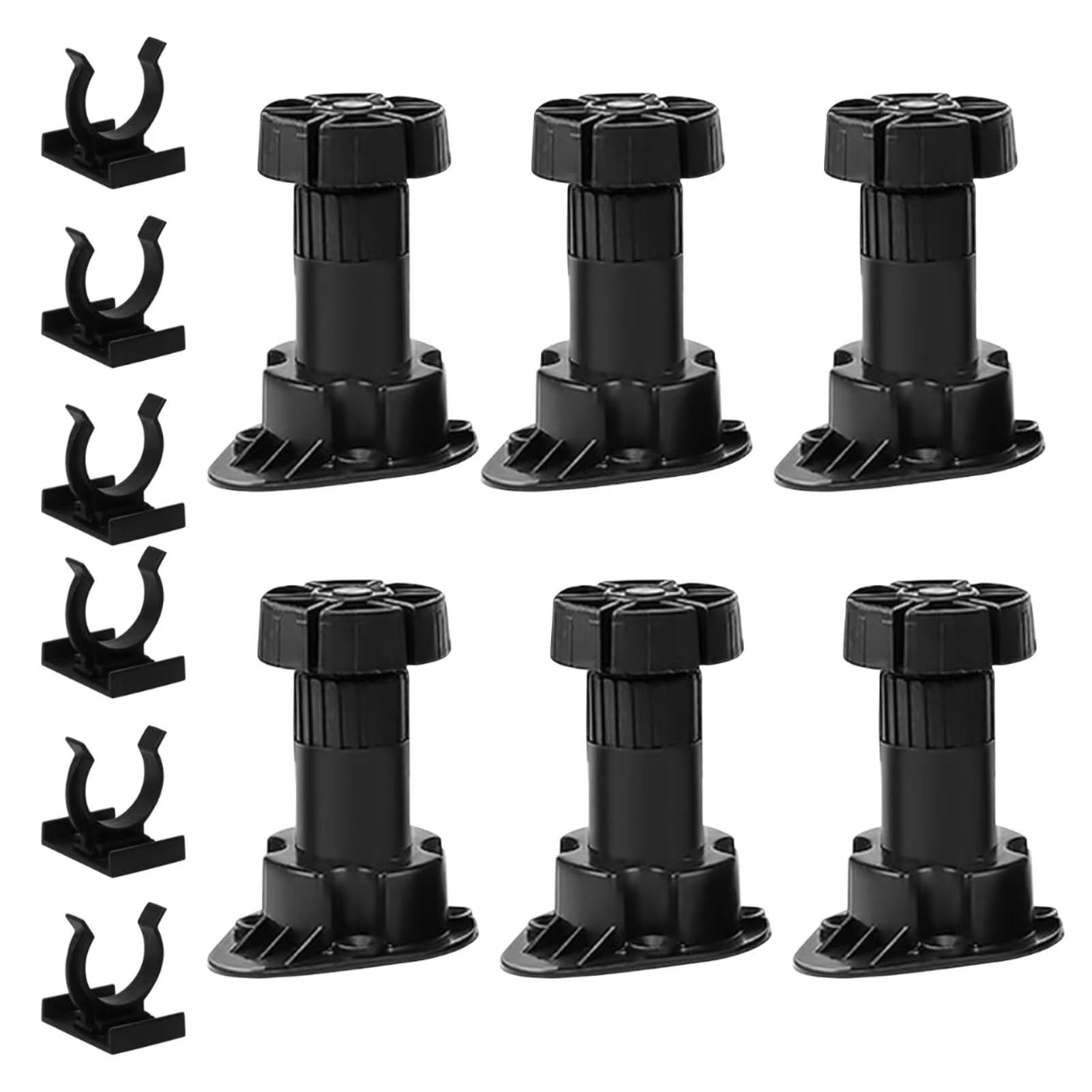 KDRNXVAL 6 Pack Adjustable Cabinet Legs With Assembly Accessories, Height Adjustable 80–130mm Durable Furniture Support Feet For Kitchen Or Bathroom Cabinets