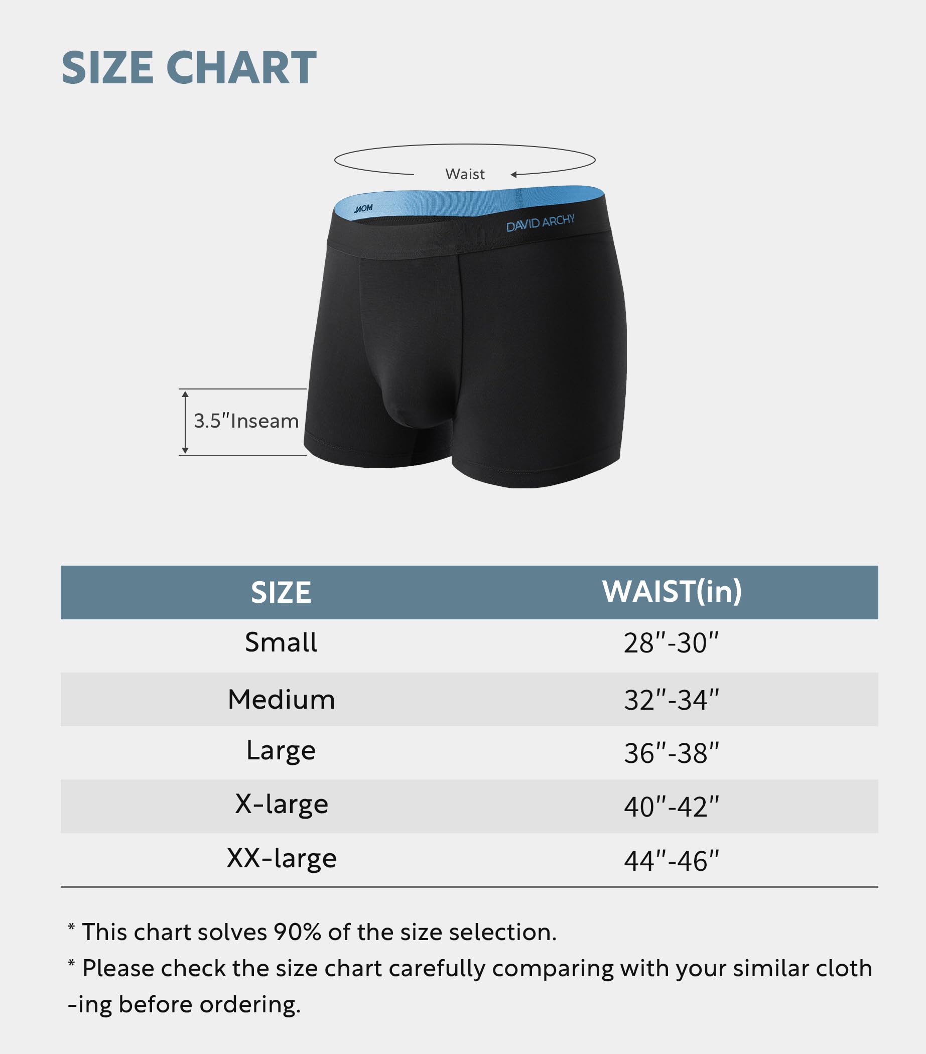 DAVID ARCHY Calzoncillos Tipo bóxer para Hombre, cómodos, Suaves, para Uso Diario, Paquete de 7
