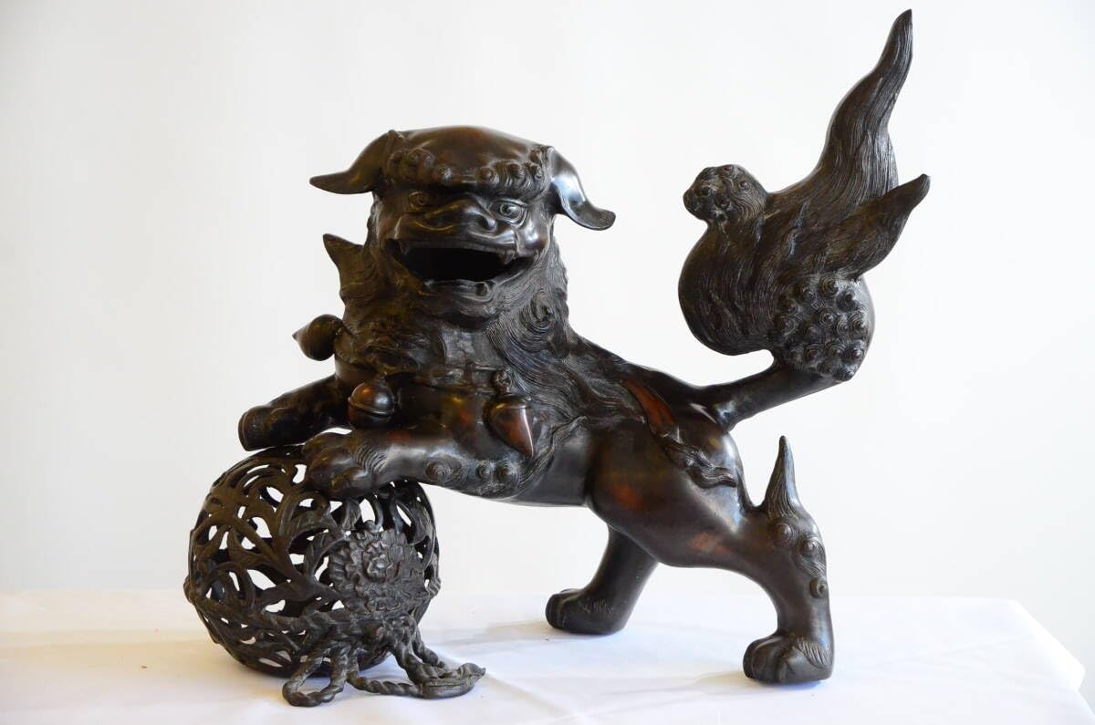 唐金の獅子置物。 【公式通販】