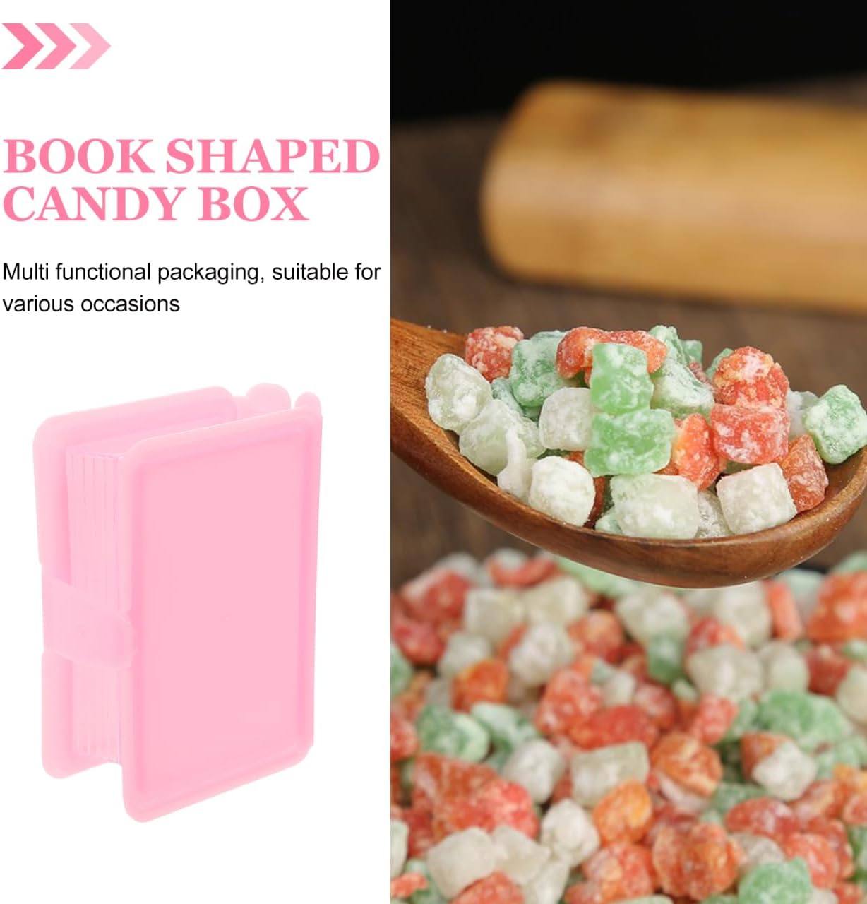 TEHAUX 12pcs Book Shaped Candy Boxes Cute Pink PP Favor Cases image 2