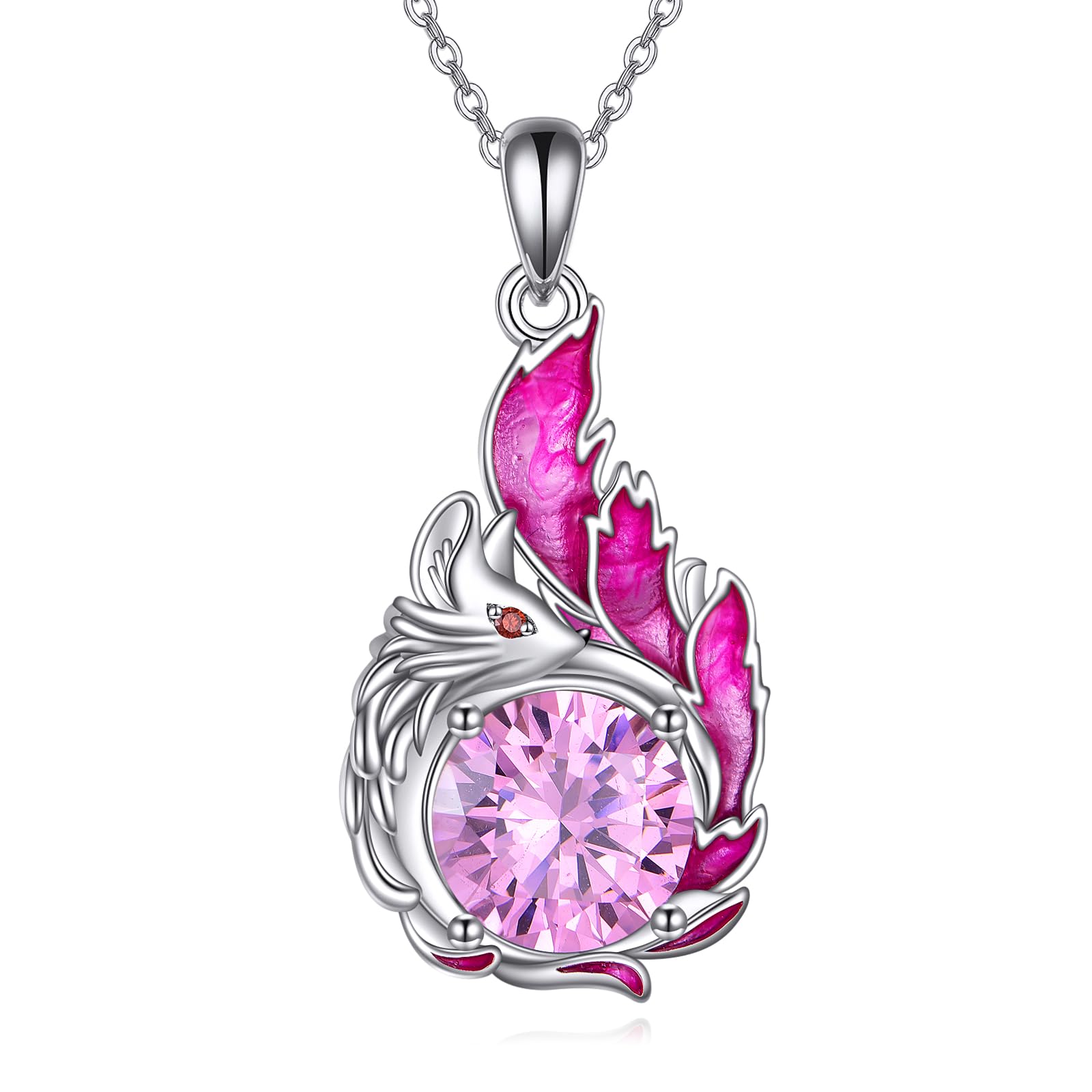 YAFEINI Skorpion/Fuchs Kette für Damen 925 Sterling Silber Tier Anhänger Halskette Kristall Tier Schmuck Muttertag Geschenk für Frauen und Mädchen