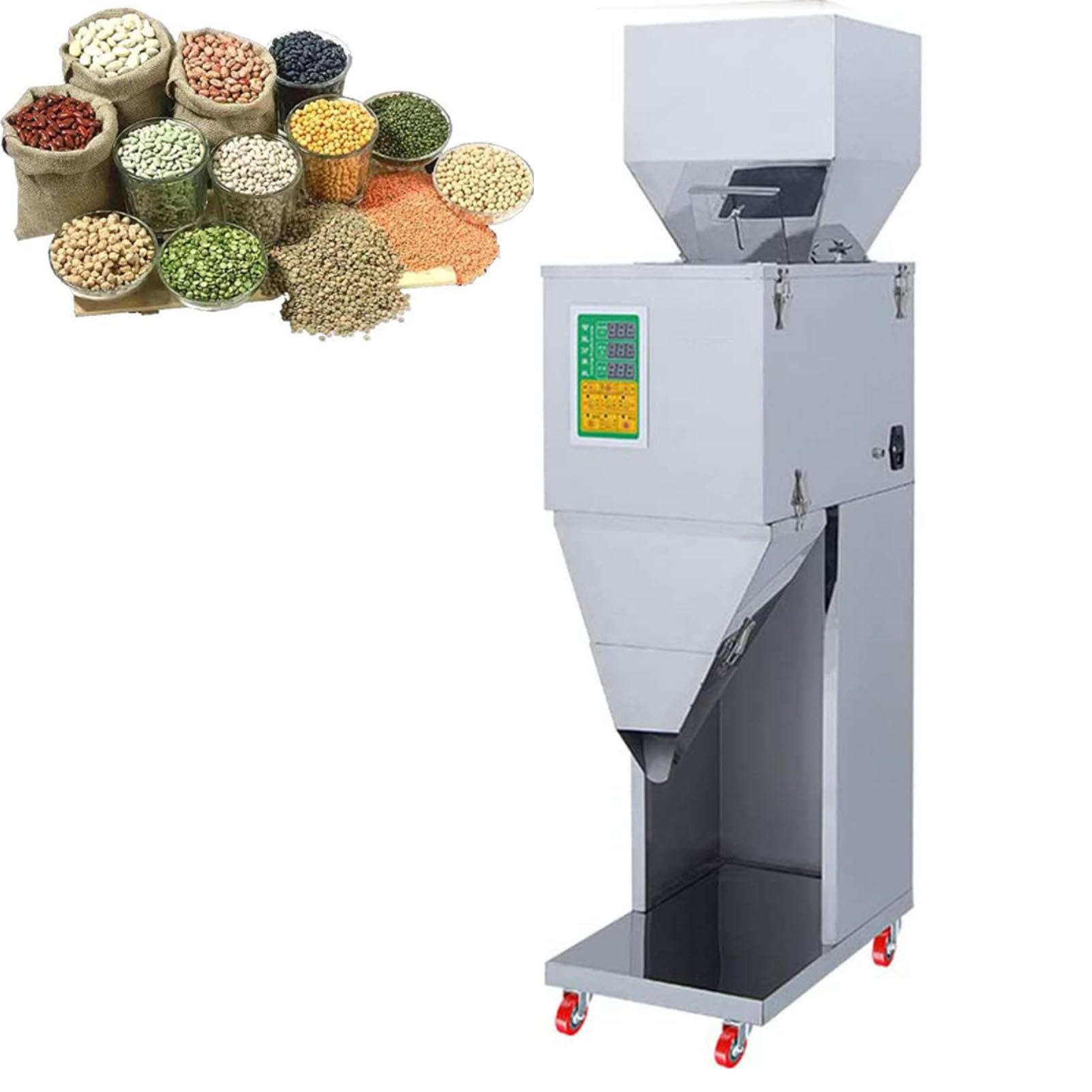 Oiyekntd Particle Powder Filling Machine, 10g-500/999g Automatic Powder Filler, Stainless Steel Weighing & Packing Particles Powder Filling Machine for Grains, Tea, Seeds, Hardware 999g