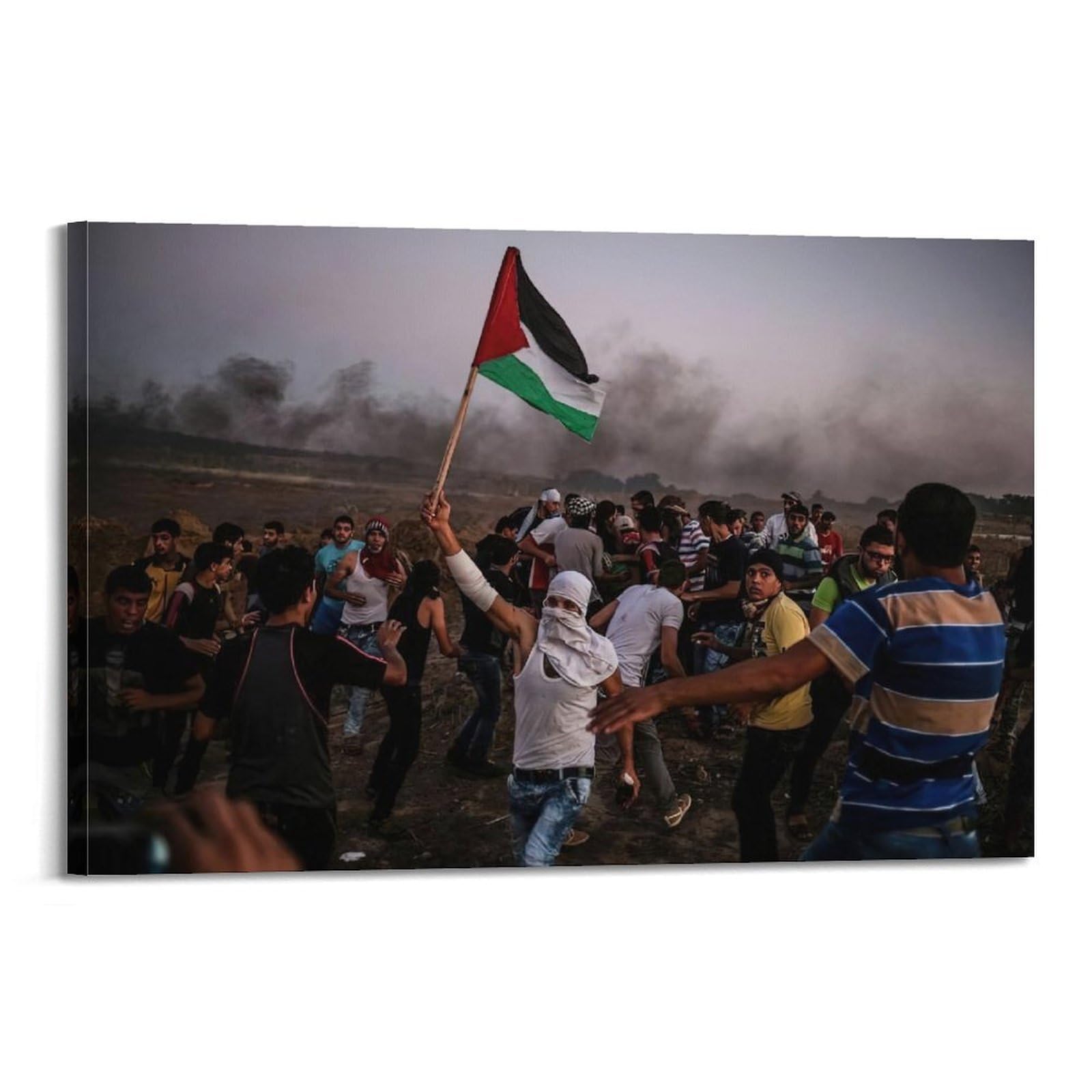 XKUGA Anti War Poster Free Palestine Resilience Gaza Modern Decorative Canvas Prints - Ideal Wall Art for Family, Man Cave, Game Room, Boys & Girls Bedroom 20x30inch(50x75cm)