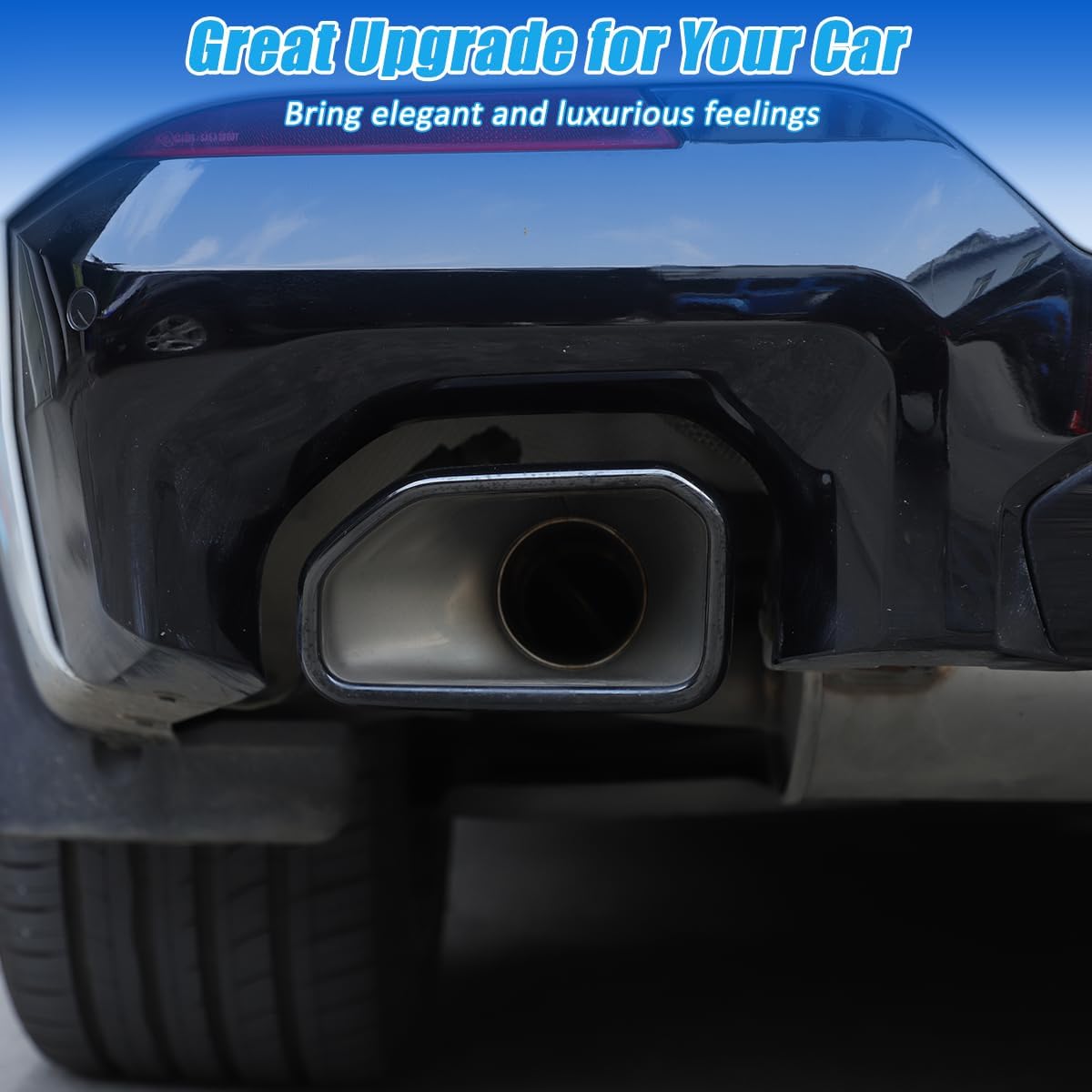 Stainless Exhaust Muffler Tailpipe Trim Cover for BMW X3 X4 G01 G02 2022 Car Tail Pipes Exhaust Pipe Muffler Decorative Frame，Rear Bumper Cylinder Exhaust Pipe Cover Decorate (Black)