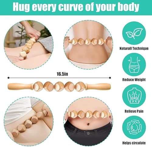 Miniatura 7 de Herramientas de masaje de terapia de madera, masajeador de madera 6 en 1, masajeador de madera para moldear el cuerpo, herramientas de terapia de