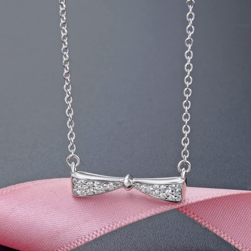 collar, Collar fino de ley for mujer S925 plata con lazo circón