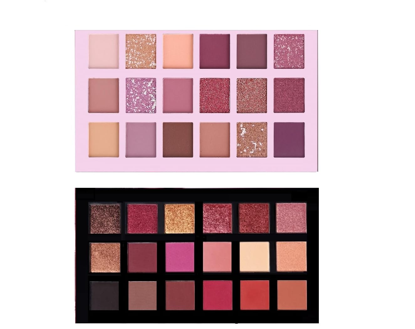 LA OTTER Nude and Rose Gold Eyeshadow Palette Combo, Shimmery Finish