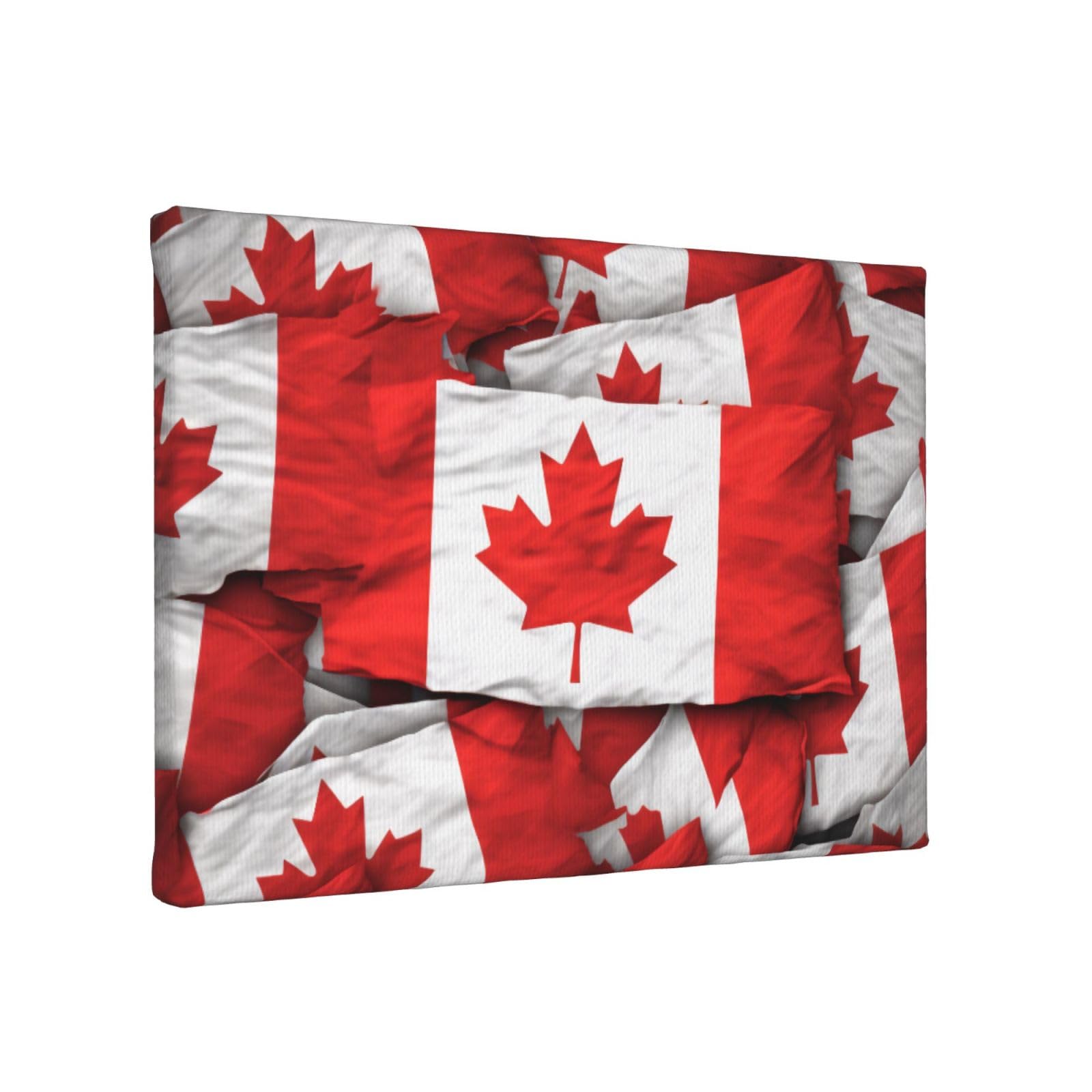 YKLJG Canadian flag Printed Wall Art Canvas Painting 30x20 CM Wooden Framed Picture Painting Artwork Prints for Bedroom Kitchen Home Office Decor
