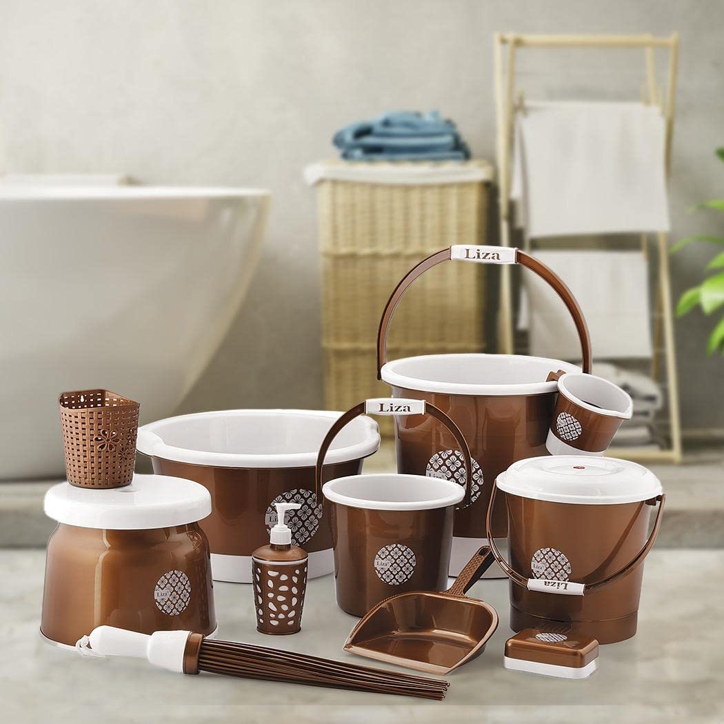 Liza Falcon Jumbo Plastic Deluxe Bathroom Set Bucket Mug