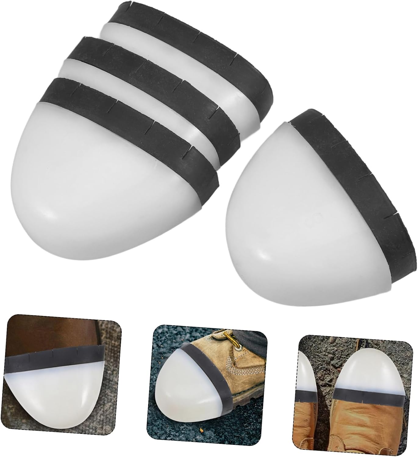Garneck 4pcs Plastic Toe Safety Inserts for Work Shoes - Guards for Boots - Protective Toe Caps for Men and Women Safety Shoe Covers for Workplace Use