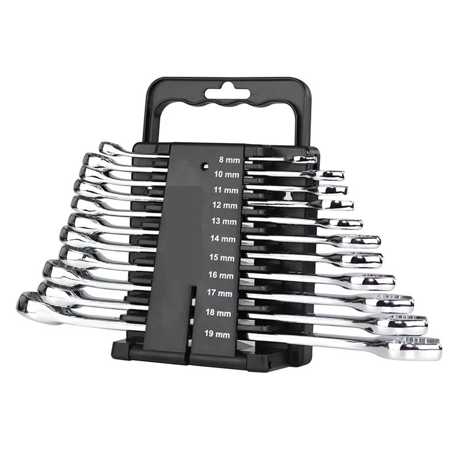 11 Pezzi Chiavi Inglesi Rack di Stoccaggio Set Chiave A Cricchetto 8-19mm Set di Strumenti for La Riparazione Del'auto Doppio Scopo Torx Efficiente E Pratico