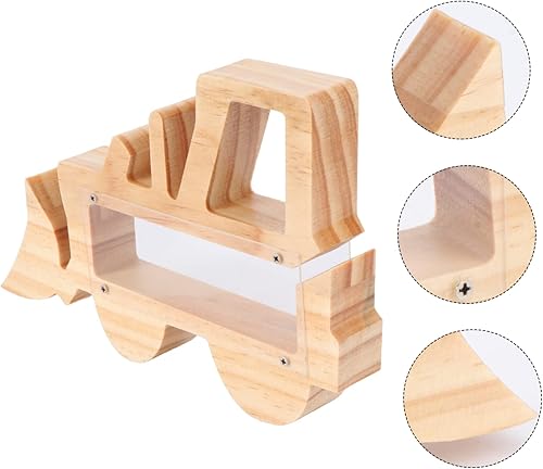 Miniatura 9 de TOYANDONA Caja de almacenamiento de madera resistente y segura para niños y niñas, para primeras monedas, regalo de cumpleaños, promociona el