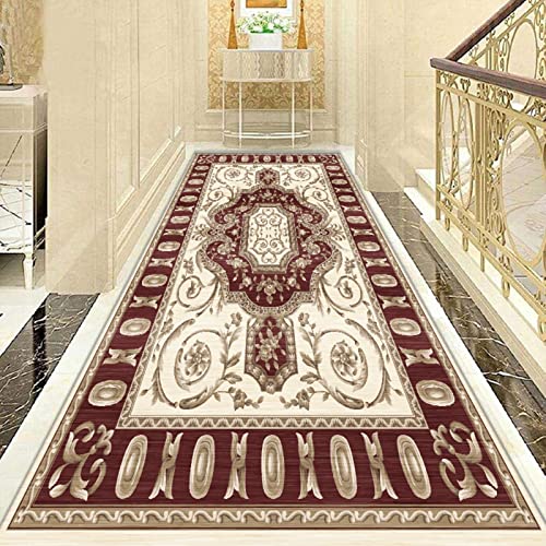 BBHW Dywan Dywanik Tapis de Couloir Rouge de Style Français pour Couloir/entrée, Tapis Antidérapant de Fête de Mariage de Restaurant de Salon, Lavable en Machine (Size : 0.6X3m/2X9.8ft)
