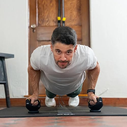 Miniatura 8 de TRX Push-It - Asas de flexión para entrenamiento de fuerza, entrenamientos de gimnasio en casa, equipo de ejercicio de núcleo y parte superior del