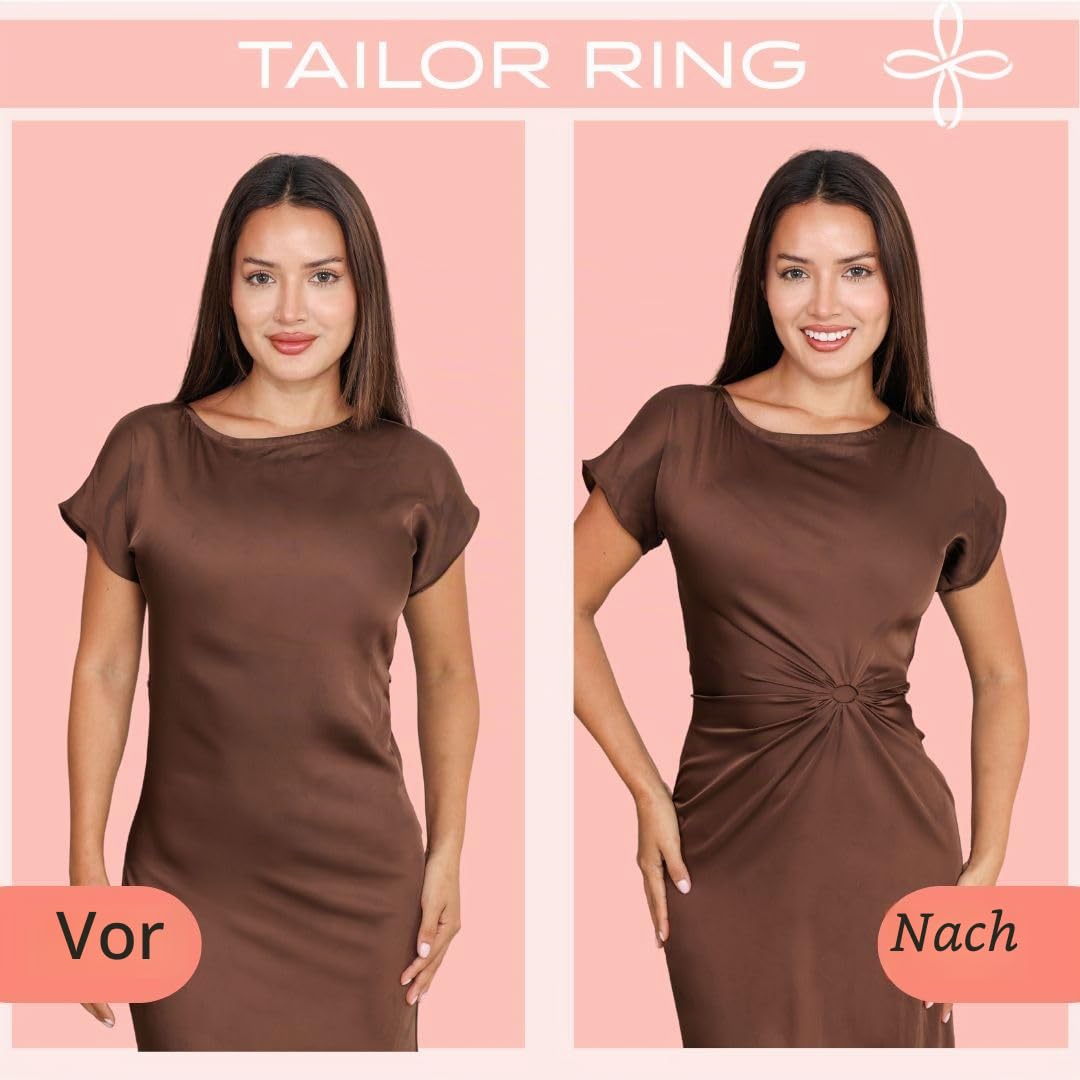 Unsichtbares Mode-Accessoire, das verwendet wird, um die Kleidung vorübergehend zu verändern, für eine individuelle Passform, 8 Ringe - 4 Größen., Transparent, Einheitsgröße