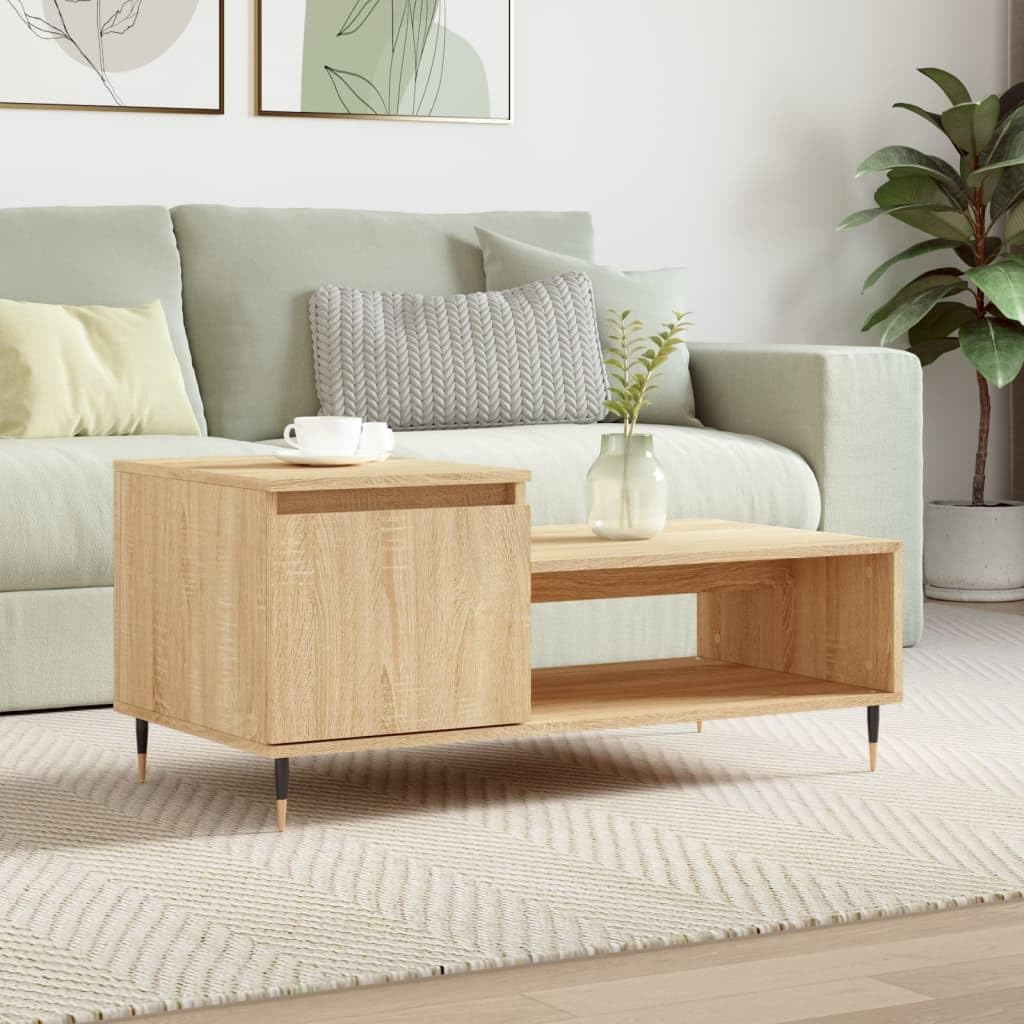 Table basse bois d'ingénierie anti-humidité et stable pour salon ordonné