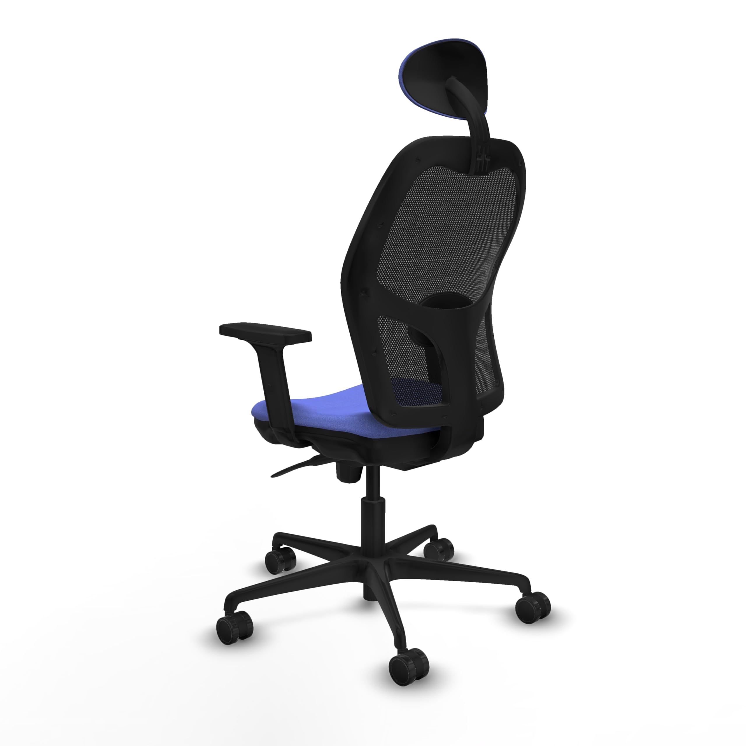 Piqueras y Crespo Silla Jorquera operativa Estrecha con Respaldo Fijo, cabecero Fijo, Apoyo Lumbar 1D, Brazos 2D, Mecanismo sincro 5 Posiciones, para Uso de 8 Horas y Peso máximo de 120 Kg