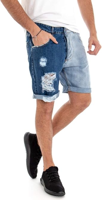 Giosal - Pantalones Cortos para Hombre, Pantalones Cortos, Vaqueros, Tela  Vaquera Bicolor Denim 48: Amazon.es: Ropa