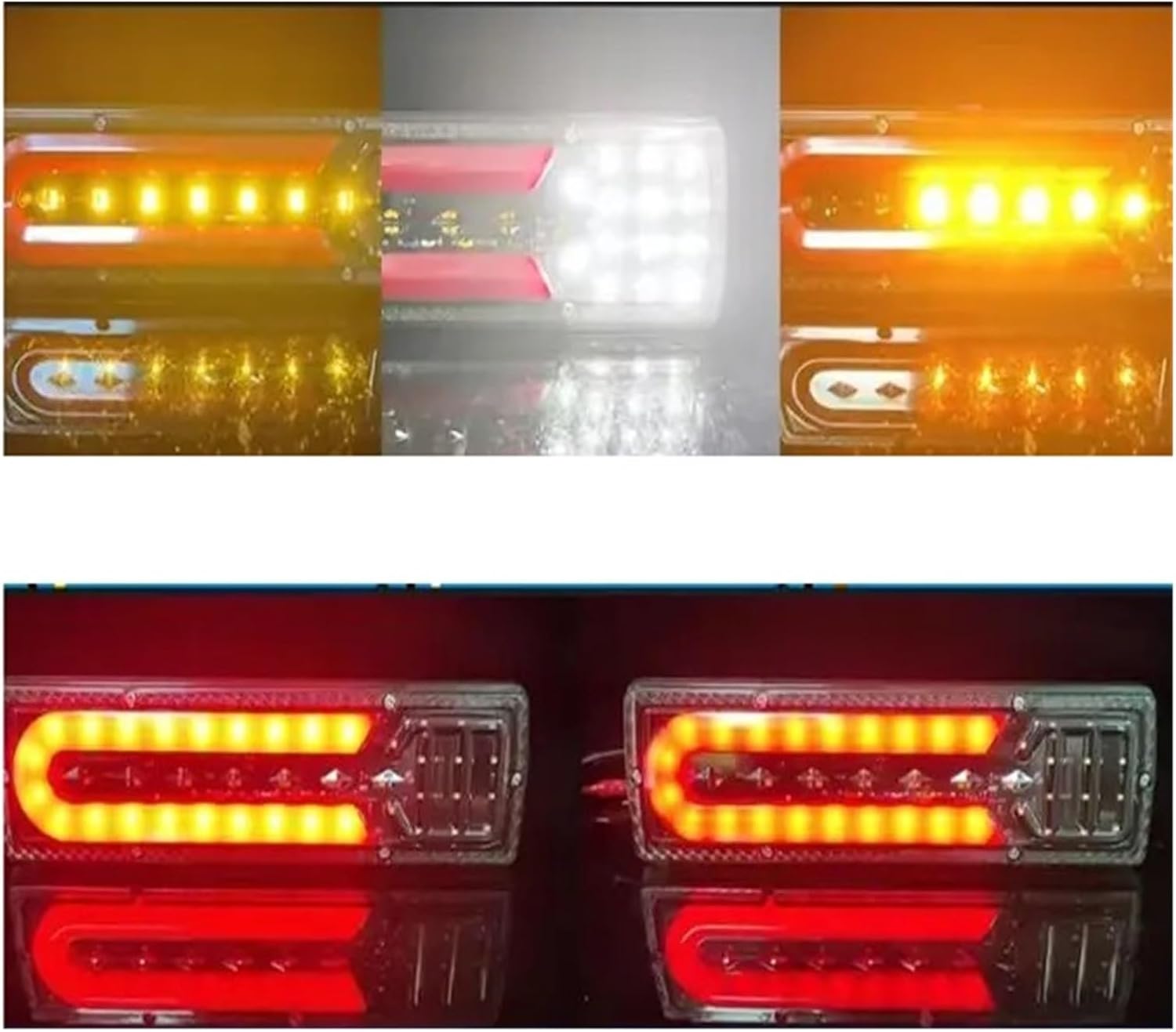 A62E-Brake Light Turn Tail Lamp 2PCS Fit For Cars Fit For Truck Buses Tractor Rvs Reversing Lamps