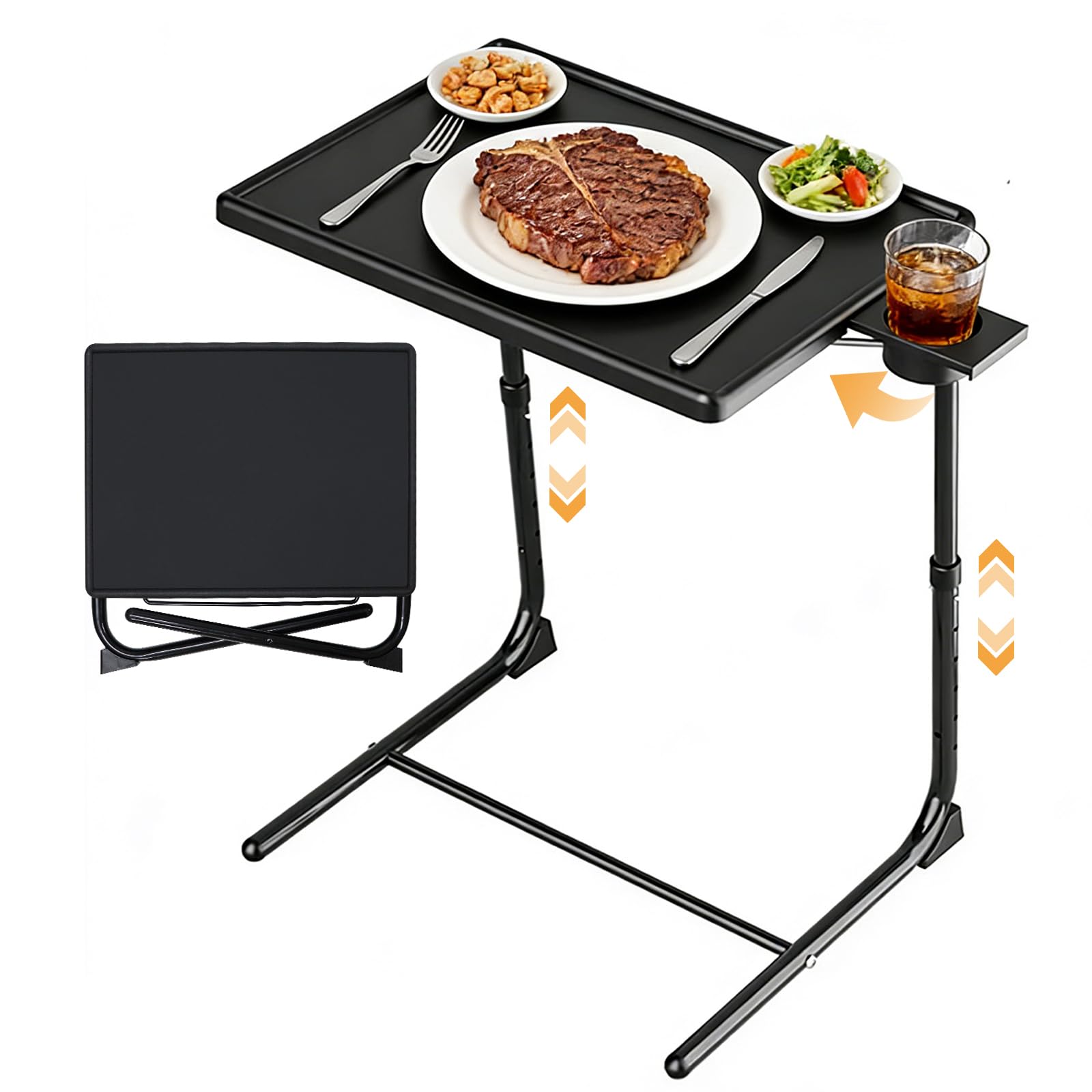 Adjustable TV Tray Table - 6 Height & 3 Tilt Angle Adjustments