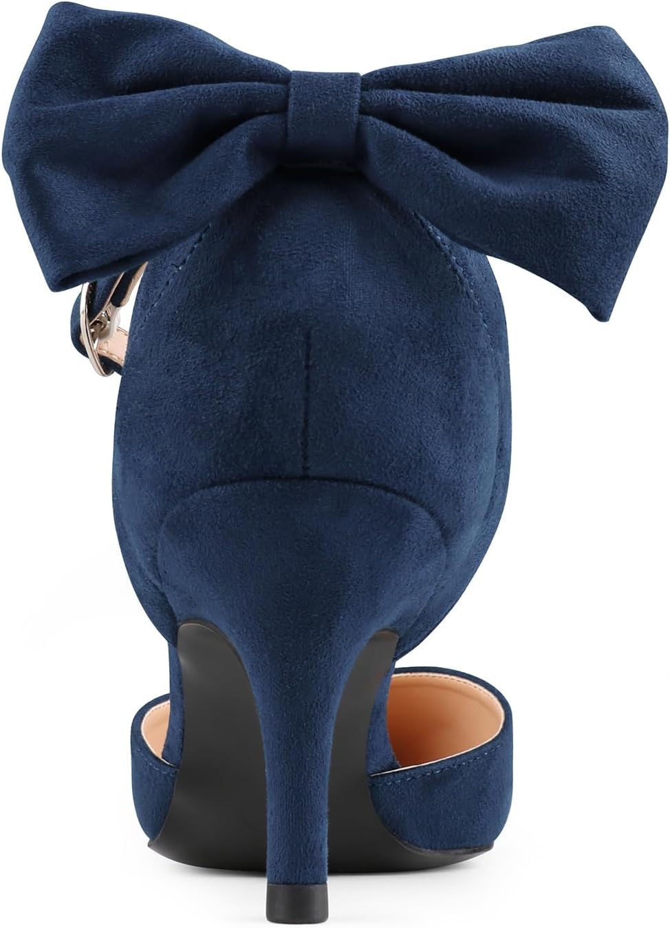 JOY IN LOVE Women's Pumps Kitten Bow Heels Closed Pointed Toe Sandals Ankle Strap Dress Shoes - Image 5