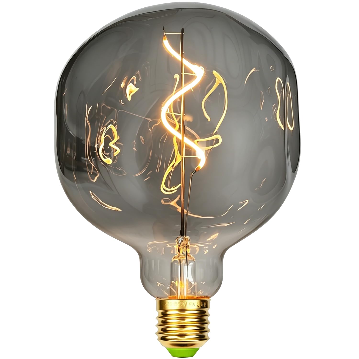 Vintage LED bombillas 4W G125 piedra humo regulable forma Irregular 220/240V Edison tornillo E27 Base especialidad decorativa antigua bombilla