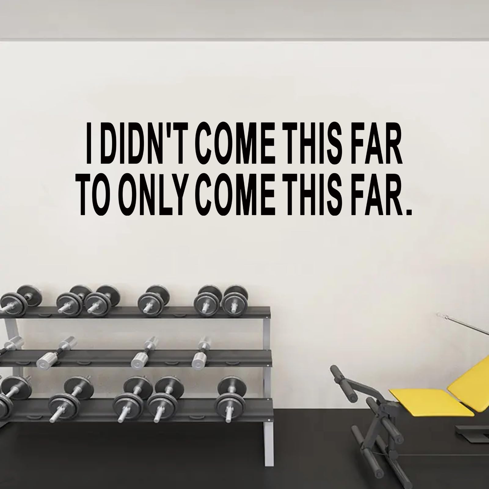 VODOE I Didn't Come This Far to Only Come This Far Wall Stickers Motivational Gym Office Wall Decals Inspirational Quotes School Classroom Bedroom Art Vinyl Fitness Garage Wall Decor 35"X9.8"