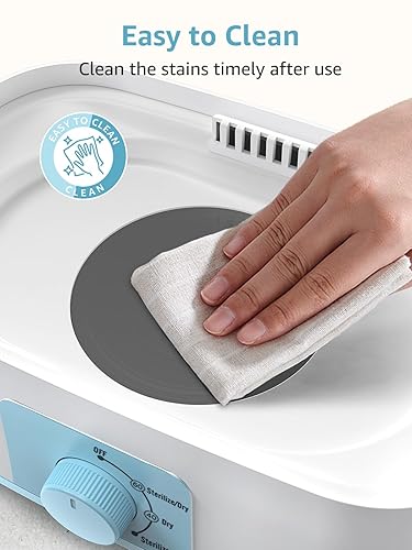 Miniatura 7 de GROWNSY Esterilizador y secadora de botellas grandes 4 en 1 ajustable, capacidad de 8 botellas, esterilizador eléctrico de biberones de vapor,