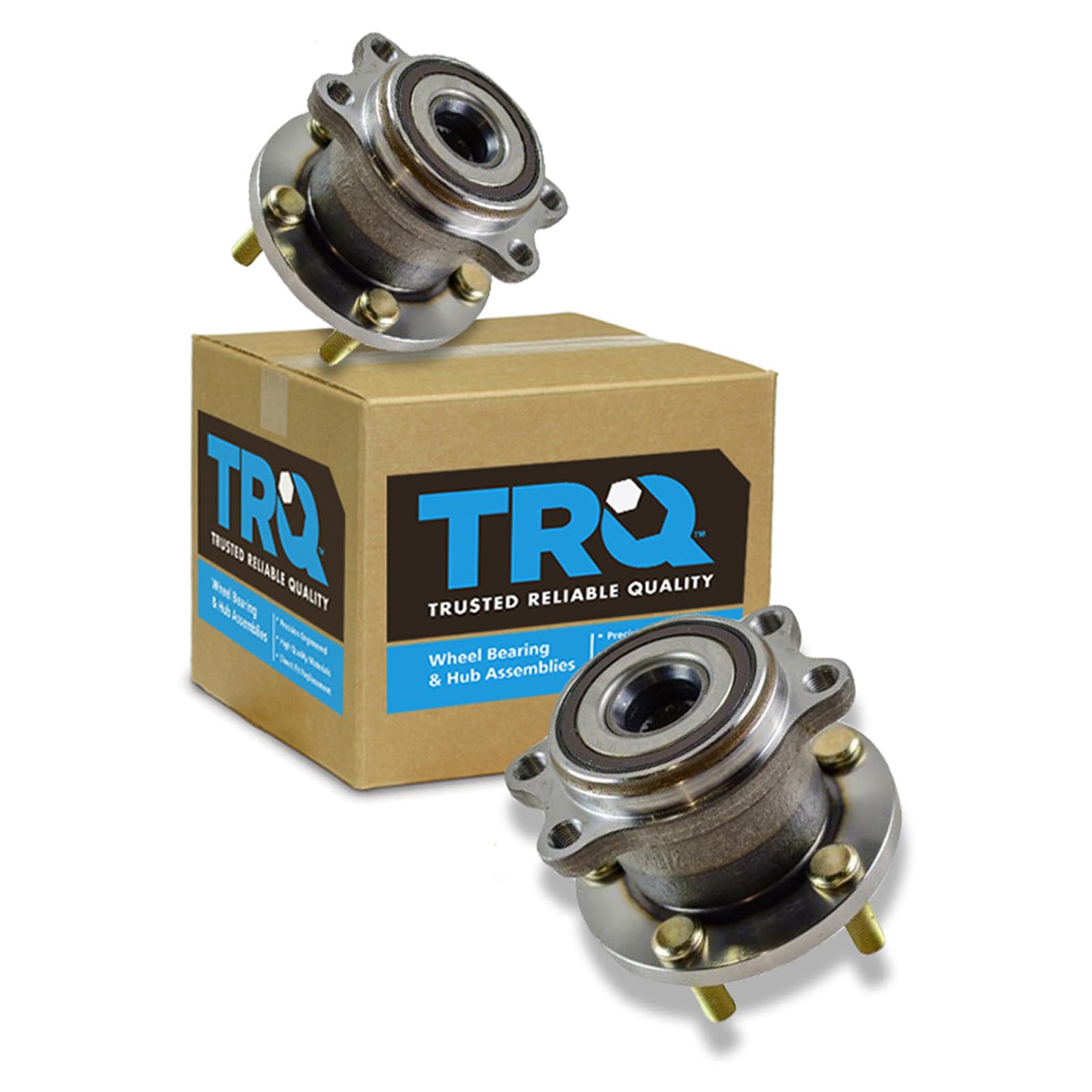 TRQ Rear Left and Right Wheel Bearing &amp; Hub Assembly Set 2 Piece