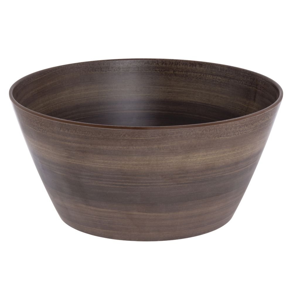 Serving Bowl Acacia Faux Wood Melamine Bowl - 10 3/4 Dia x 5" H by HUBERT – Plastic, Brown, Model H0194-ACACIA