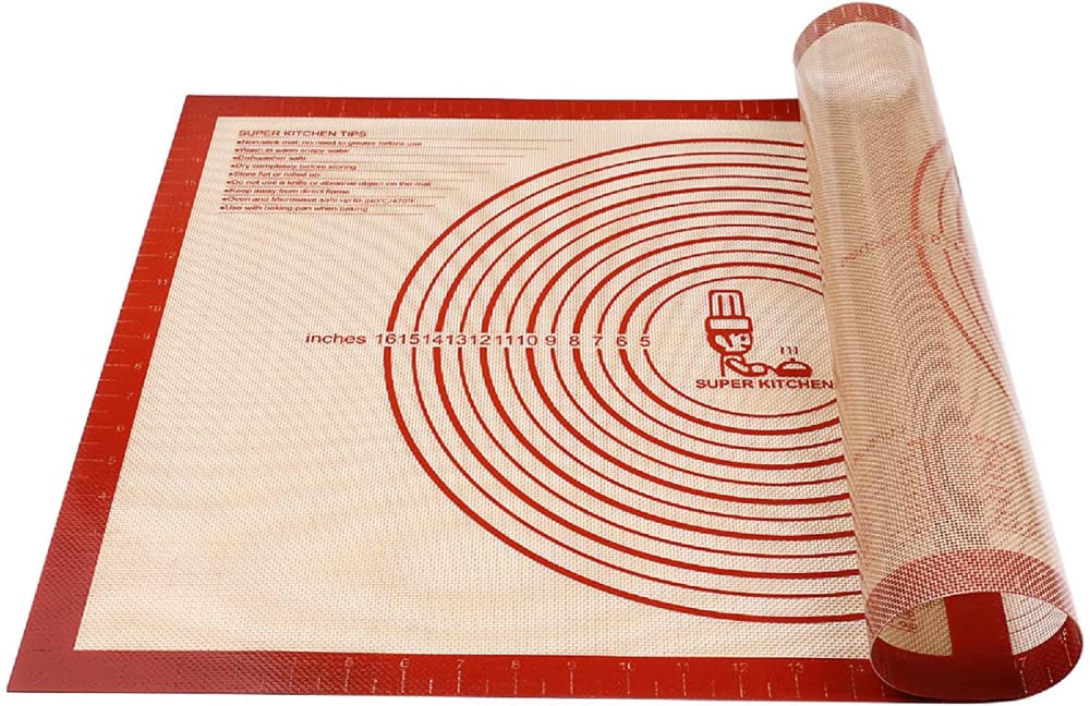SIQI Rutschfeste Silikon-Gebäckmatte Extra Large mit Maßen für Silikon-Backmatte, Thekenmatte, Teigrollmatte, Backofenauskleidung, Fondant/Kuchenkrustenmatte-610*910*0.7mm